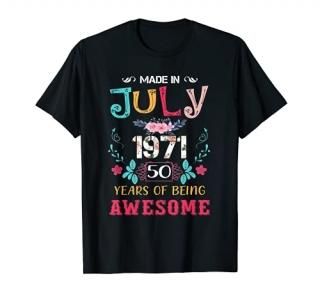 Funny Awesome July 1971 Vintage 50th Birthday T-Shirt