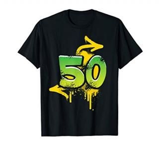 50th birthday present men women cool spray HIPHOP T-Shirt