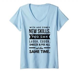 Womens Funny 50th Birthday Gag Gift Idea 50 Year Old Joke Design V-Neck T-Shirt