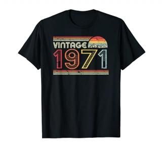 1971 Vintage Shirt Birthday Gift Tee. Retro Style T-Shirt