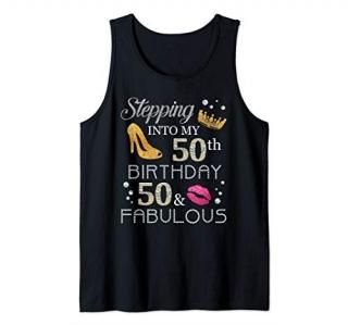 Stepping into my 50th Birthday 1970 Gifts For Her 50th Bday Tank Top
