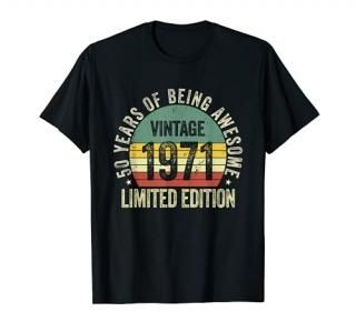 Men Vintage 1971 50th Birthday Gift 50 Years Old Funny T-Shirt
