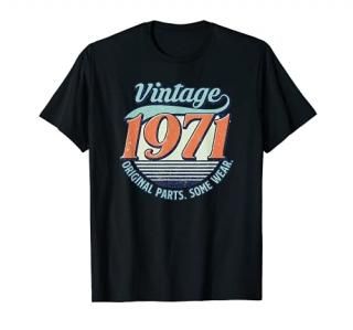 Vintage Retro 1971 Original Parts Funny 50th Birthday Gift T-Shirt