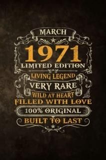 50th Birthday 50 Years Old Retro Vintage March 1971 Self Care Acts Planner