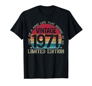 50th Birthday Retro Limited Edition 1971 Vintage Birthday T-Shirt