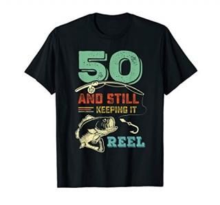 50th Birthday Fishing  Turning 50  Fisherman Mens Pun Gift T-Shirt