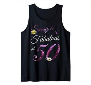 50 Year Old Sassy & Fabulous Floral 1971 50th Birthday Gift Tank Top