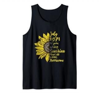 Womens Sunshine Womens July Girls 1971 50th Birthday Gift Tank Top