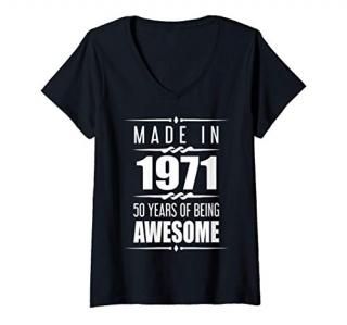 Womens 50th Birthday Gifts Men Women 50 Year Old 50th Birthday V-Neck T-Shirt