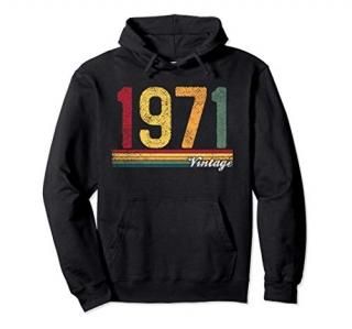 Vintage 1971 50th Birthday Gift Women Men Retro Classic Pullover Hoodie