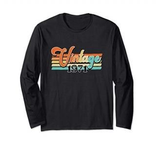 50th Birthday Gifts for Women For Dad Mom Vintage 1971 Long Sleeve T-Shirt