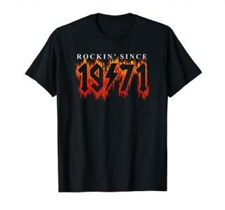 50th Birthday Gift Shirt - Vintage 1971 Rockin' Since 1971 T-Shirt