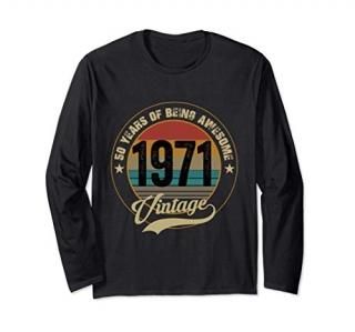 Vintage 1971 50th Birthday 50 Years Old Gift Long Sleeve T-Shirt