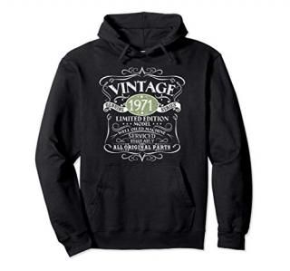 Vintage 1971 50th Birthday Gift Men Women Original Design Pullover Hoodie