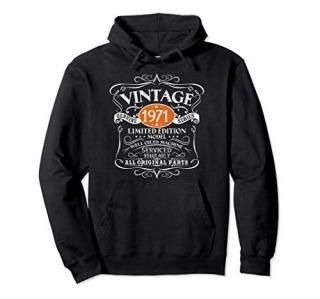 Vintage 1971 50th Birthday Gift Men Women Original Design Pullover Hoodie