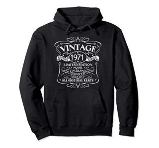 Vintage 1971 50th Birthday Gift Men Women Original Design Pullover Hoodie