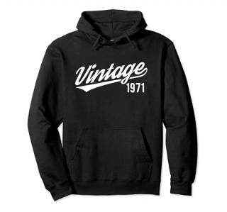 Born In 1971 Vintage 50th Birthday Gift Turning 50 year Old Pullover Hoodie