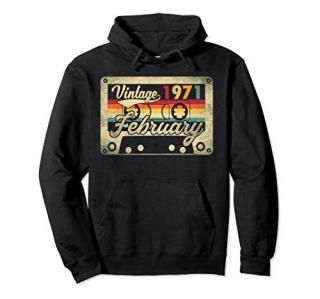 February 1971 50th Birthday Gift Vintage Retro 50 Years Old Pullover Hoodie