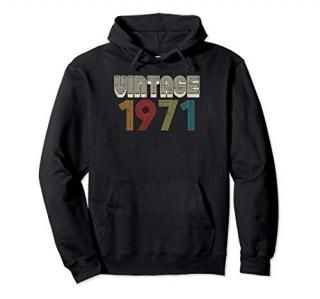 Vintage 1971 Retro 50 Years Old 50th Birthday Gift Men Women Pullover Hoodie