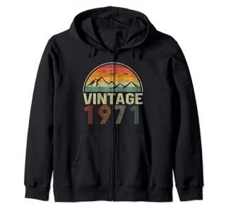 Classic 50th Birthday Gift Idea Vintage 1971 Zip Hoodie