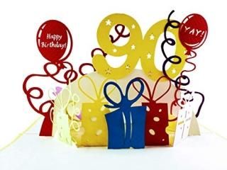 iGifts And Cards Happy 90th Birthday Υץ쥼 3D ݥåץå ꡼ƥ󥰥 - Ũ 襤 