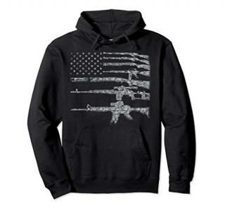 USA Guns Weapons Rifles Flag Digital Camo Hoodie Gift