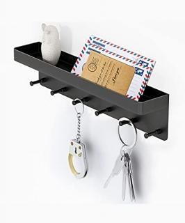 MKO Key Holder for Wall Decorative - Mail Organizer and Key Rack with Tray for H