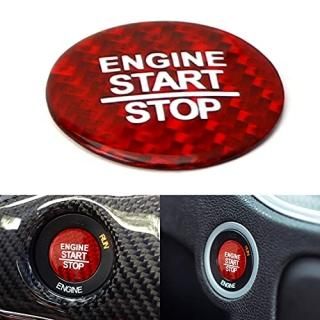 iJDMTOY Gloss Red Real Carbon Fiber Keyless Engine Start/Stop Push Start Button 