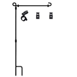Garden Flag Stand Premium Garden Flag Pole Holder Metal Powder-Coated Weather-Pr