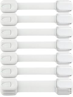 Child Safety Locks -VALUE PACK 10 Straps- No Tools or Drilling -Adjustable Size/