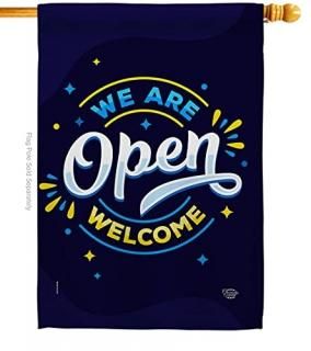 Ornament Collection We are Open House Flag Novelty Merchant Sale Store Retail Bu