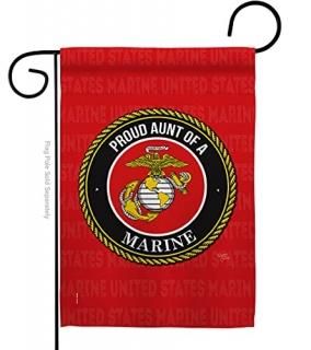 Breeze Decor Proud Aunt Garden Flag Armed Forces Marine Corps USMC Semper Fi Uni
