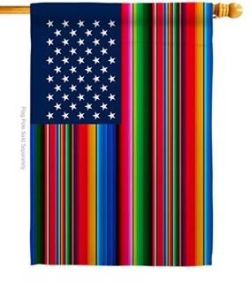 Americana Home & Garden Mexican Serape Blanket House Flag Regional US Friendship