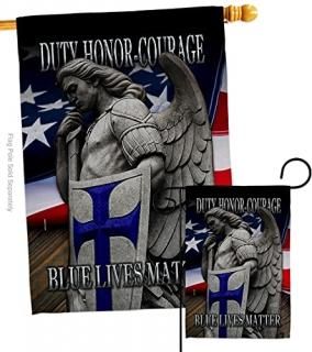 Angeleno Heritage Honor Blue Lives Garden House Flag Set Armed Forces Police Cop