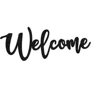 Jetec Wood Cutout Welcome Sign Wooden Welcome Wall Decor Word Sign Wood Art Sign