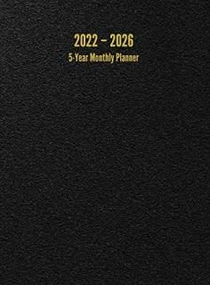 2022 - 2026 5-Year Monthly Planner 60-Month Calendar Black - Large
