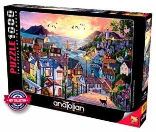 Anatolian Puzzle - Coastal Town at Sunset - 1000 Piece Jigsaw Puzzle #1098 Multi
