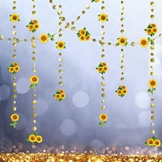 Sunflower Garland for Kids Birthday Party Decorations Sun Flower Shiny Circle Do