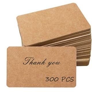 Primbeeks 300pcs Premium Blank Kraft Paper Cards Double-sided Available Word Car
