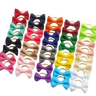 Chenkou Craft New 40pcs20pairs Dog Hair Bow Pure Ribbon with Rubber Band 40mm Pe