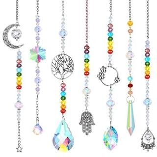 7 Pieces Colorful Crystals Sun Catcher Hanging Suncatchers Beads Sphere Chandeli