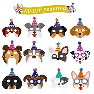 12 Pieces Dog Birthday Masks Funny Masks Dog Themed Paper Masks Dog Masks Birthd
