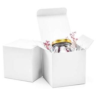ValBox 3x3x3 White Gift Boxes 50pcs Recycled Paper Cube Boxes with Lids for Gift