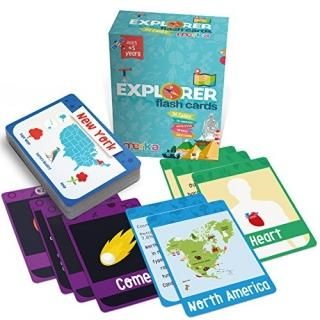 merka Kids Flash Cards - Explorer Set - 90 cards to learn about the USA Human Bo