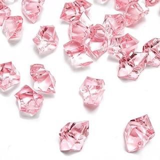 DomeStar 150 PCS Acrylic Clear Ice Rock Cubes Crystals Treasure Gems Pink