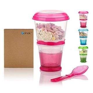 Cereal On the Go Cups Breakfast Drink Cups Portable Yogurt and Cereal To-Go Cont