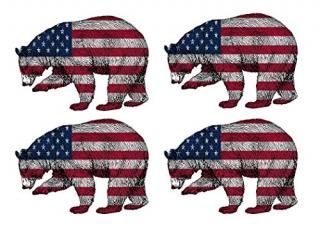 Rogue River Tactical 4X Bear Hunter Decal Sticker Silhouette American Flag USA L