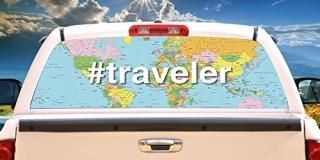 Traveler Rear Window Graphic  HD Truck & Car Back Window Graphic SignMission