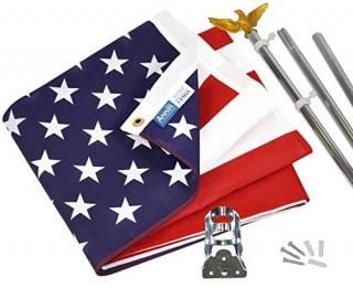 Annin Flagmakers Model# 11325 American Flag and Flagpole Set - 6 ft. 3 Section A