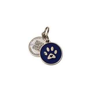 PetDwelling Smart Touch Blue Paw NFC/QR Code Pet ID Tag Links to Online Profile/